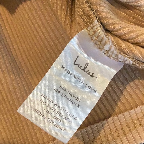 LULU’S Women’s Tan 2 Piece Bodycon Neutral Capsule Stretchy Tank/Skirt Set M - Picture 6 of 7